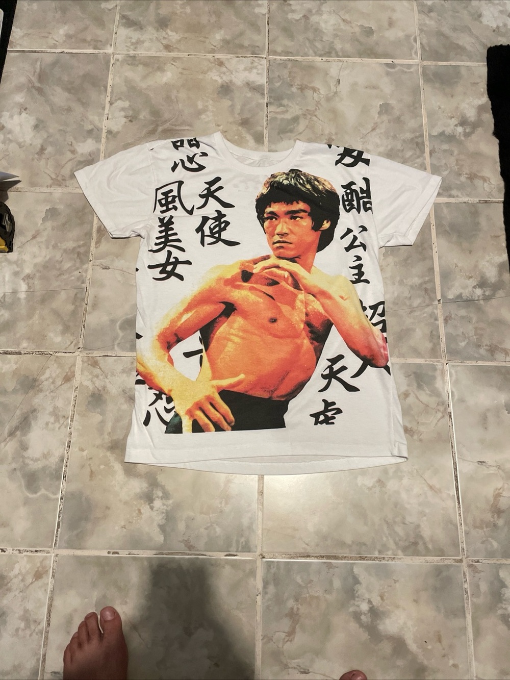 Vintage Y2K Bruce Lee Shirt SZ M/L Enter The Dragon WORK AOP